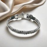 ROYAL 3mm nautical clasp bracelet grey mix