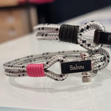 ROYAL 3mm nautical clasp bracelet grey mix pink