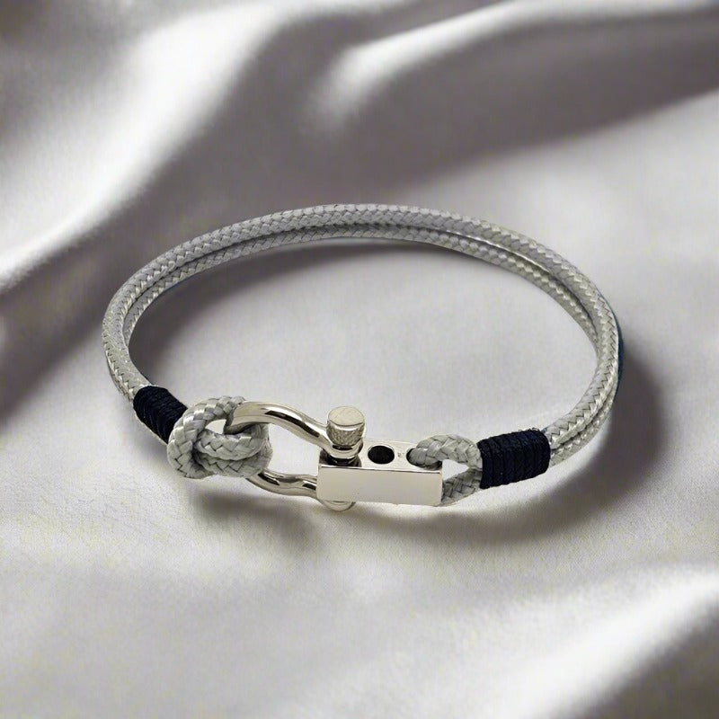 ROYAL 3mm nautical clasp bracelet grey navy blue