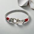 ROYAL 3mm nautical clasp bracelet grey red