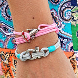 ROYAL 3mm nautical clasp bracelet grey turquoise