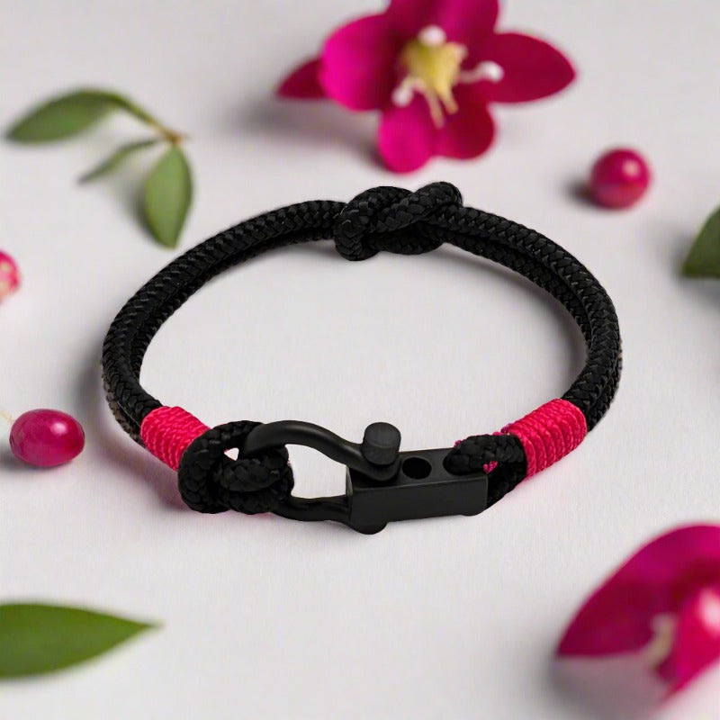 ROYAL mini shackle bracelet black fuchsia