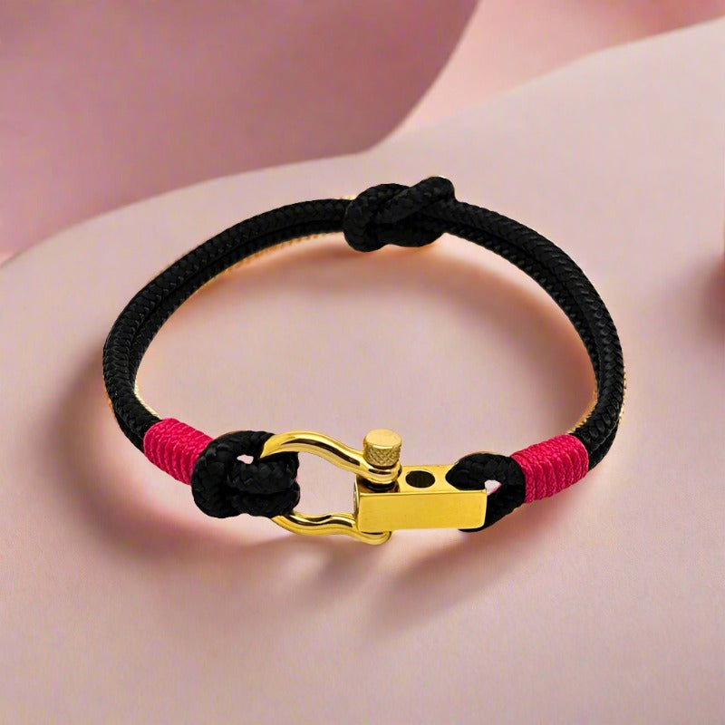 ROYAL mini shackle bracelet black fuchsia