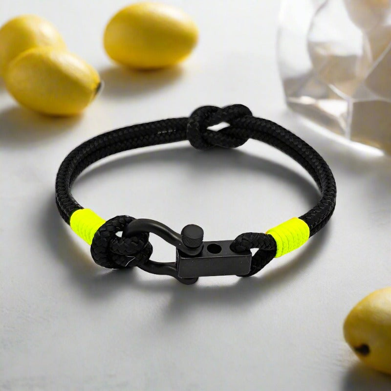 ROYAL mini shackle bracelet black neon yellow