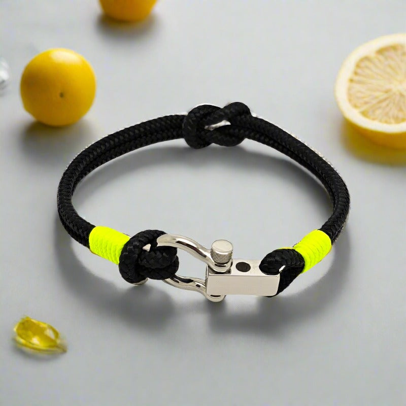 ROYAL mini shackle bracelet black neon yellow