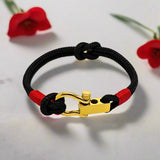 ROYAL mini shackle bracelet black red