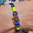 ROYAL mini shackle bracelet blue neon yellow