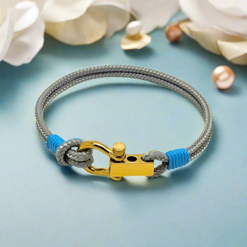 ROYAL mini shackle bracelet grey baby blue