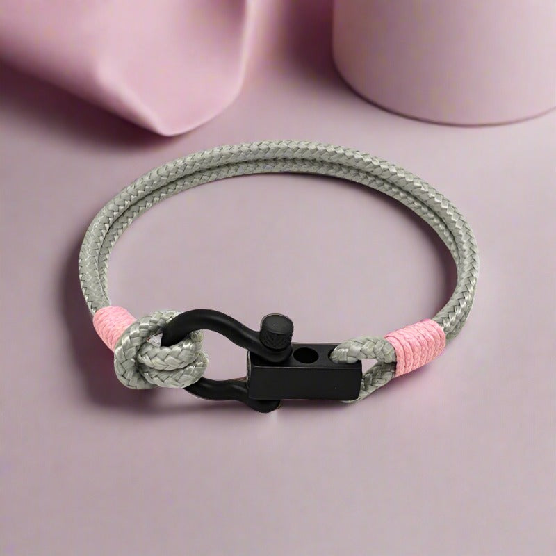 ROYAL mini shackle bracelet grey baby pink