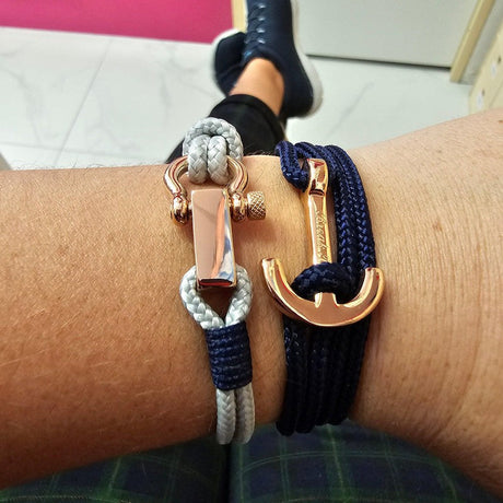 ROYAL mini shackle bracelet grey navy blue