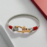 ROYAL mini shackle bracelet grey red