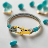 ROYAL mini shackle bracelet grey turquoise