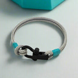 ROYAL mini shackle bracelet grey turquoise