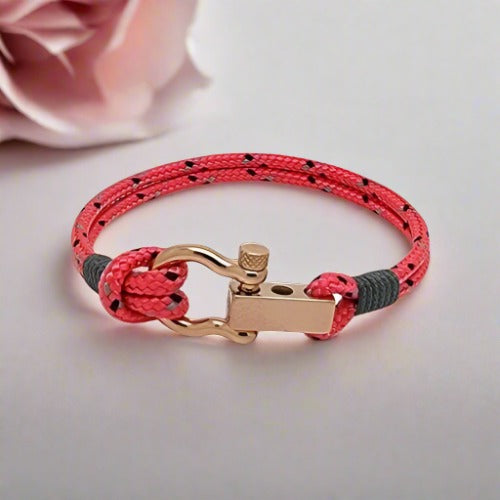 ROYAL mini shackle bracelet pink mix grey