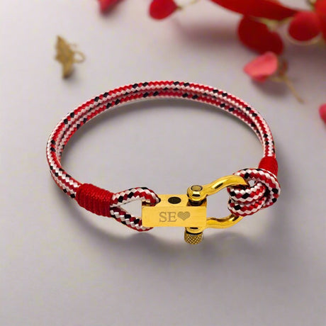 ROYAL mini shackle bracelet red mix