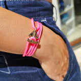 SAILOR mini boat bracelet neon pink