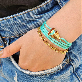 SAILOR mini boat bracelet turquoise green