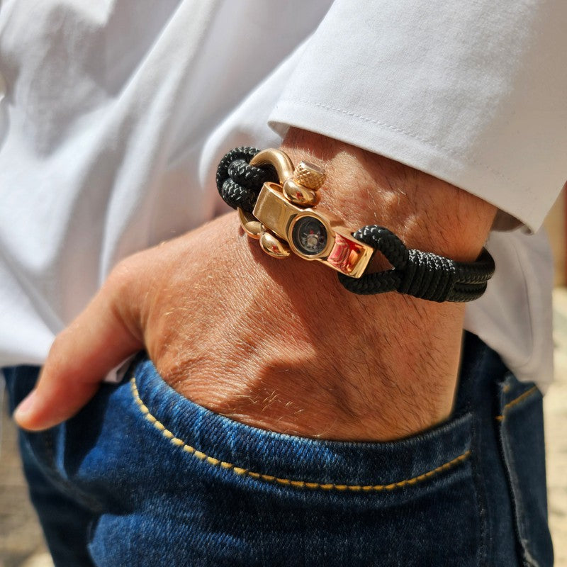SEAMAN Compass Bracelet Black