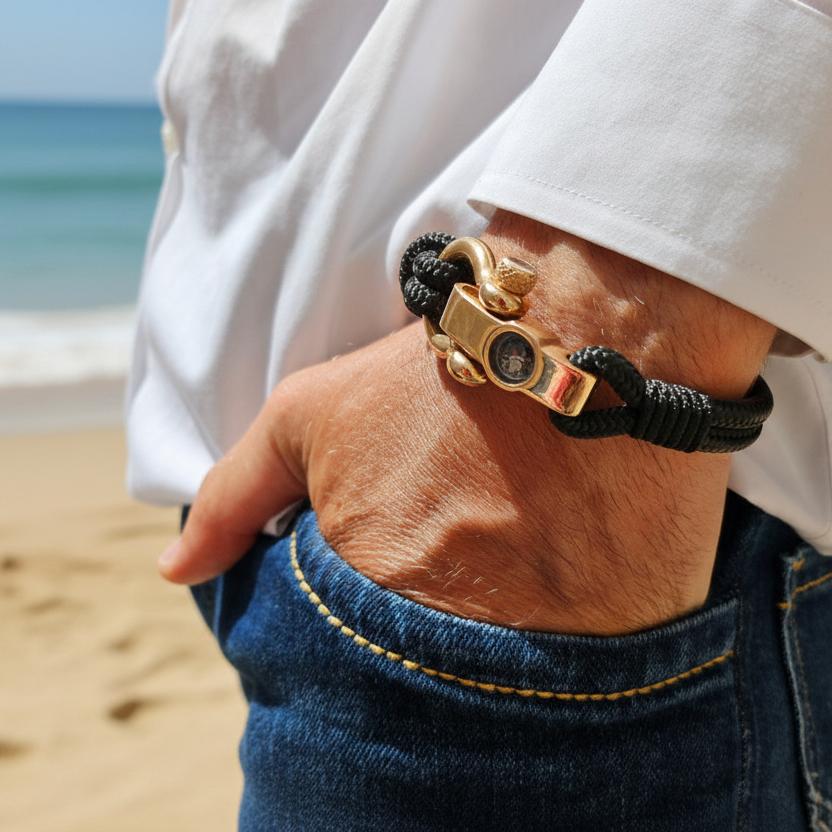 SEAMAN Compass Bracelet Black