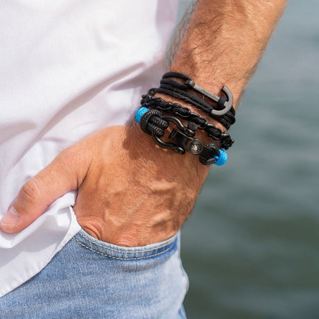 SEAMAN Compass Bracelet Black Blue