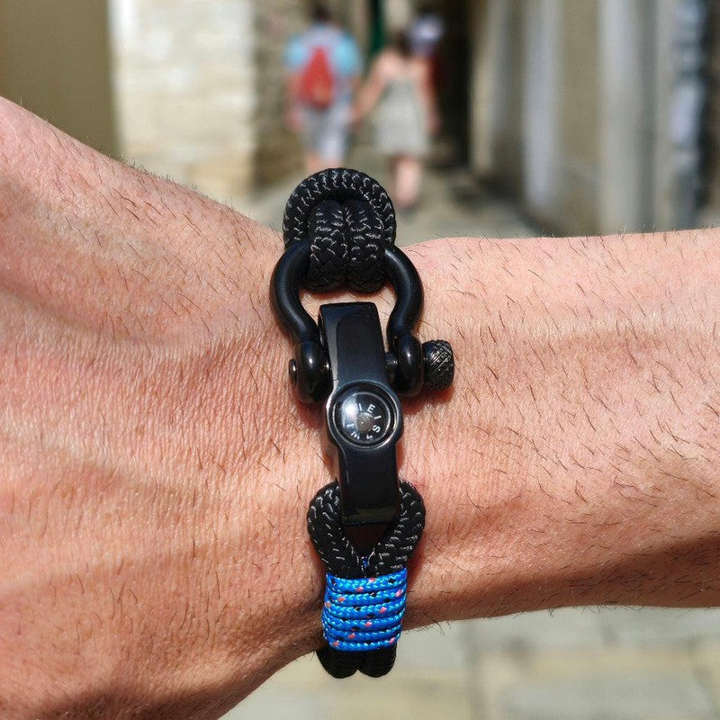 SEAMAN schwarz-blaues nautisches Armband für Herren (SMAN030) Break Time