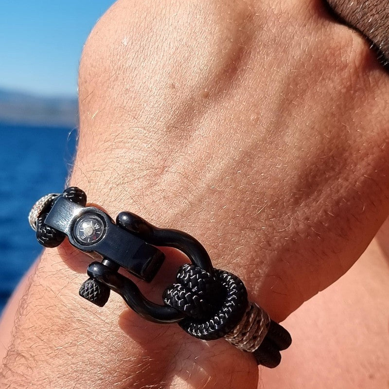 SEAMAN black camo nautical bracelet for men (SMAN015) Break Time
