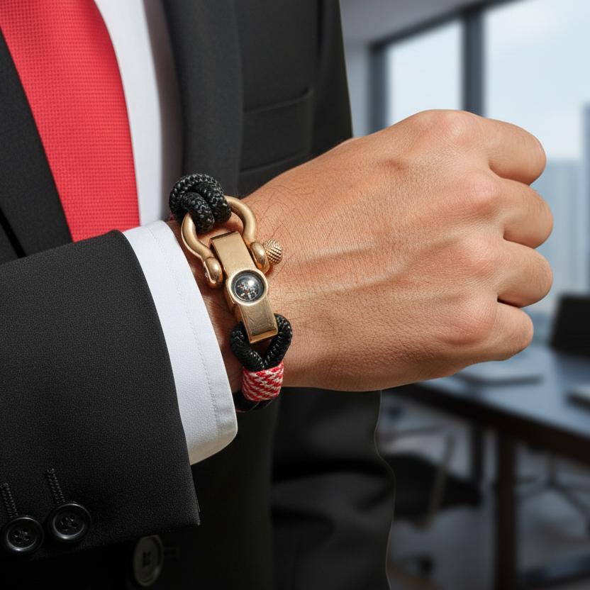 SEAMAN Compass Bracelet Black Croatian Mix