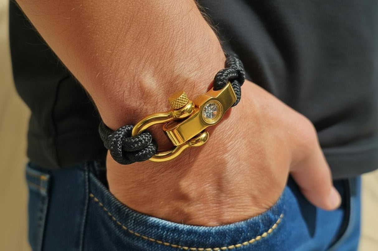 SEAMAN Compass Bracelet Black Military