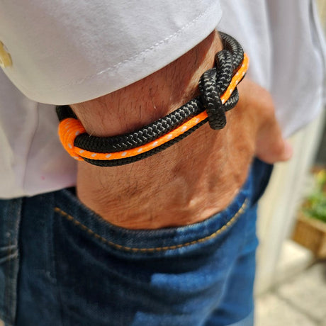 SEAMAN Compass Bracelet Black Orange