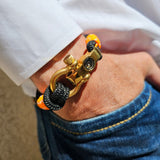 SEAMAN Compass Bracelet Black Orange