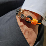 SEAMAN Compass Bracelet Black Orange