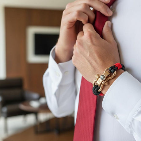 SEAMAN Compass Bracelet Black Red
