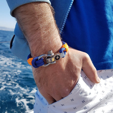 SEAMAN Compass Bracelet Blue Orange