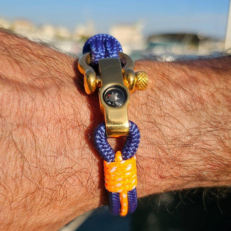 SEAMAN Compass Bracelet Blue Orange