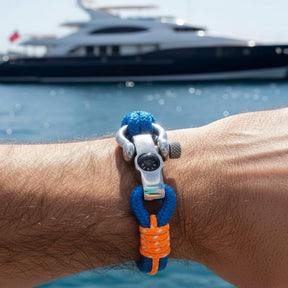 SEAMAN Compass Bracelet Blue Orange