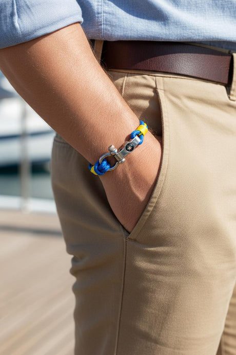 SEAMAN Compass Bracelet Blue Yellow