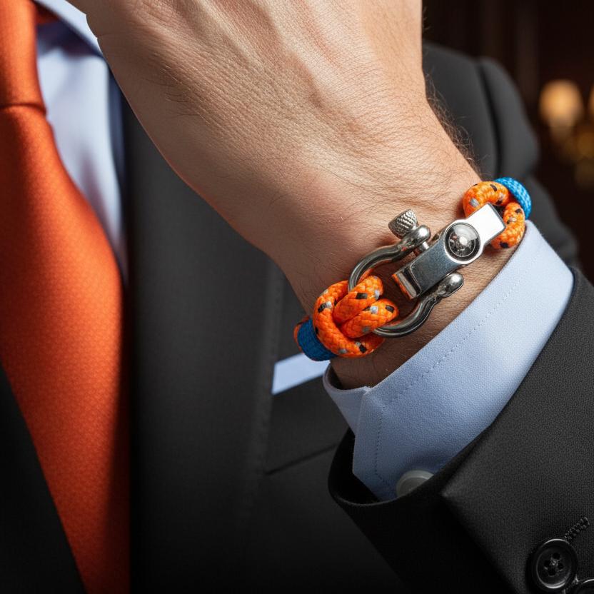 SEAMAN Compass Bracelet Orange Mix