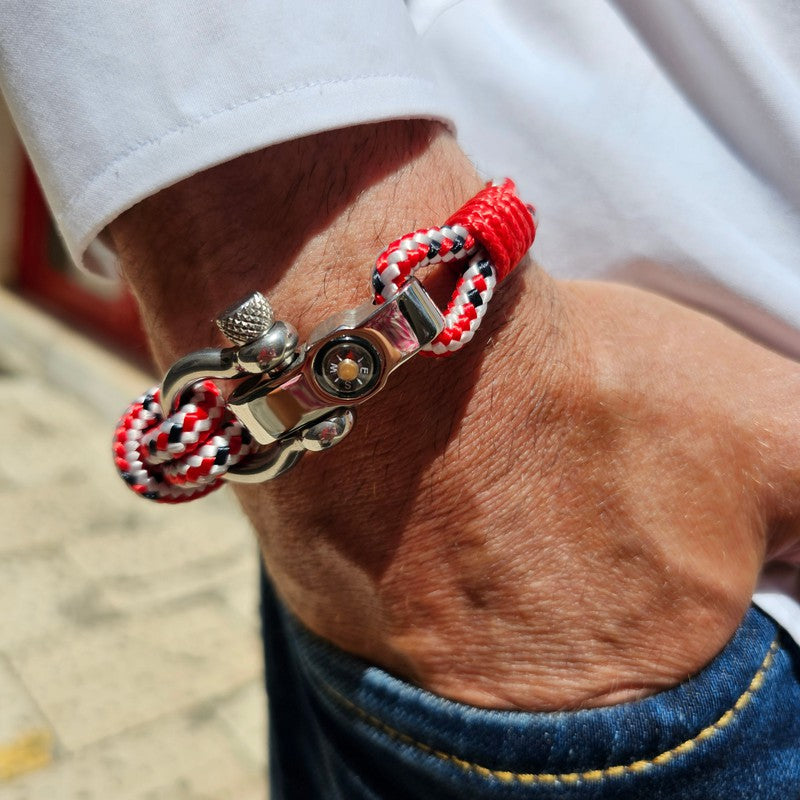 SEAMAN Compass Bracelet Red Mix