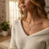 Steel necklace with OCEAN MINI boat wheel pendant