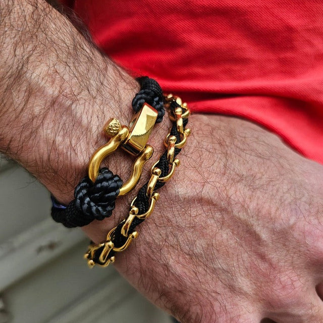 WAVES 4mm Nautical Clasp Bracelet Black