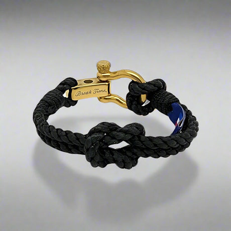 WAVES 4mm Nautical Clasp Bracelet Black