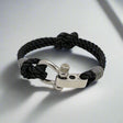 WAVES 4mm Nautical Clasp Bracelet Black Grey