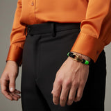 WAVES 4mm Nautical Clasp Bracelet Black Neon Green