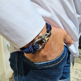 WAVES 4mm Nautical Clasp Bracelet Navy Blue