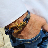 WAVES 4mm Nautical Clasp Bracelet Navy Blue Grey