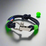 WAVES Soft Rope Bracelet Navy Blue Green