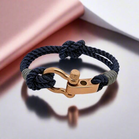 WAVES Soft Rope Bracelet Navy Blue Grey