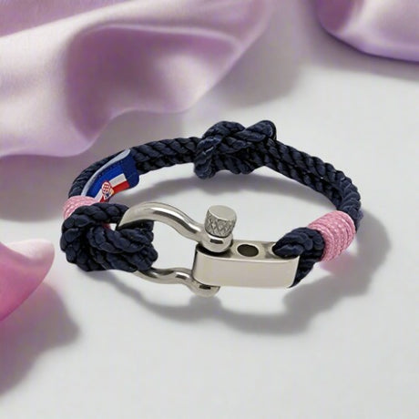 WAVES Soft Rope Bracelet Navy Blue Lavender Pink