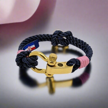 WAVES Soft Rope Bracelet Navy Blue Lavender Pink