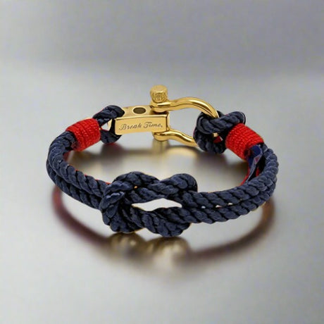 WAVES Soft Rope Bracelet Navy Blue Red